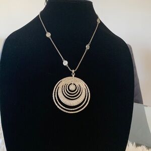Brighton Circles Pendant Rhinestones Necklace and Earring Set